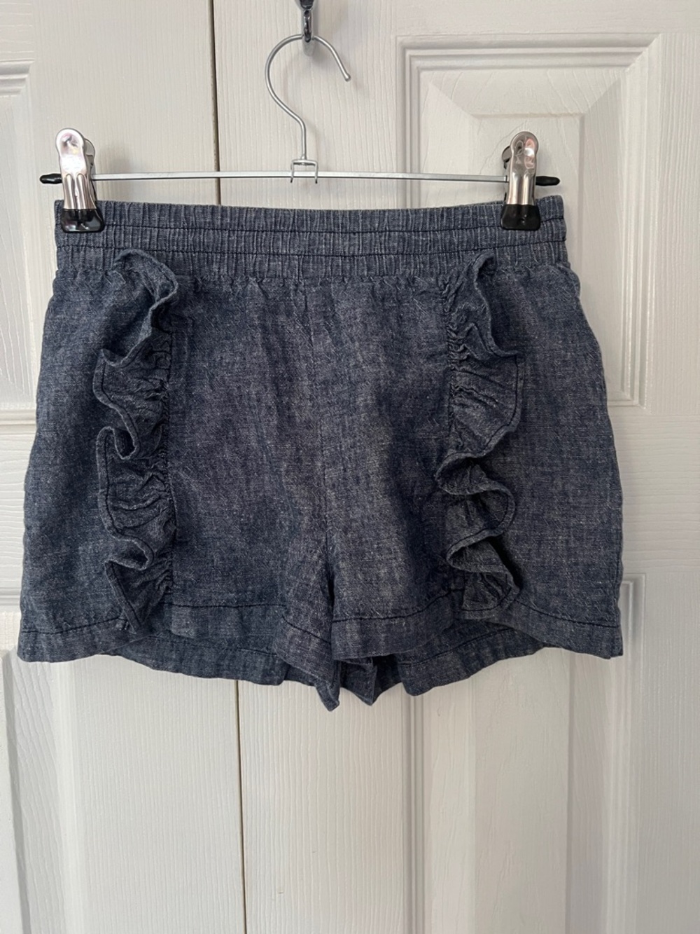 Ruffle Trim Girl’s Shorts - Blue